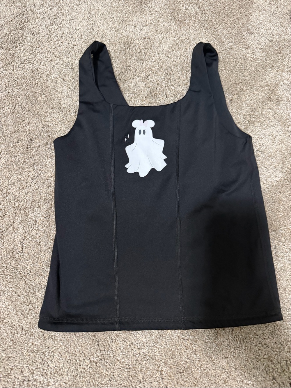Women’s Disney Black Swim Tank with White Ghost Graphic